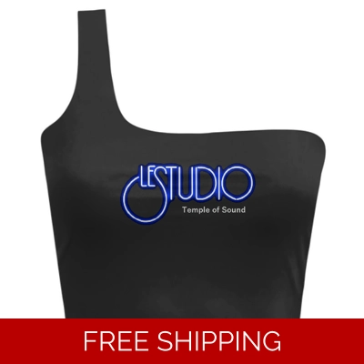Custom 3D Slant Shoulder Tops Le Studio TOS White & Blue Logo